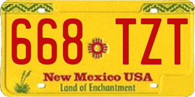 NM license plate 668TZT