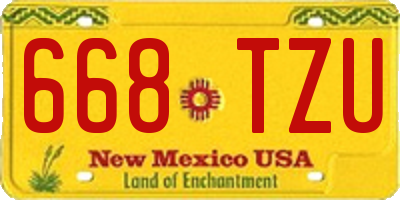 NM license plate 668TZU