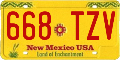 NM license plate 668TZV