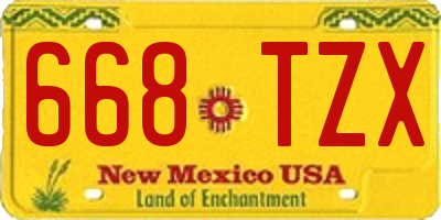 NM license plate 668TZX