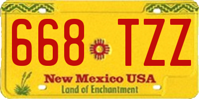 NM license plate 668TZZ