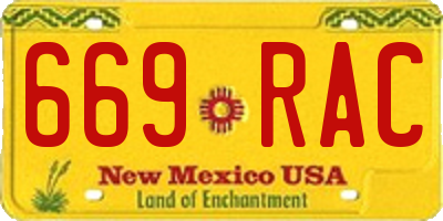 NM license plate 669RAC