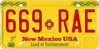 NM license plate 669RAE