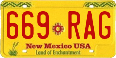 NM license plate 669RAG