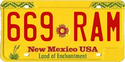 NM license plate 669RAM