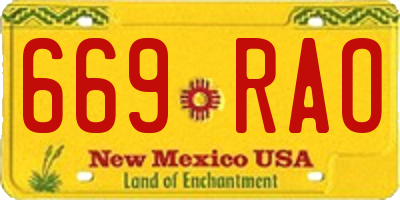 NM license plate 669RAO