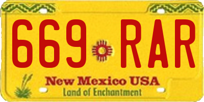 NM license plate 669RAR