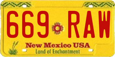 NM license plate 669RAW