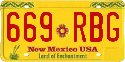 NM license plate 669RBG