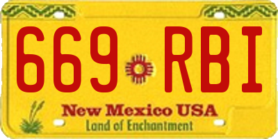NM license plate 669RBI