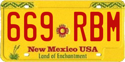 NM license plate 669RBM