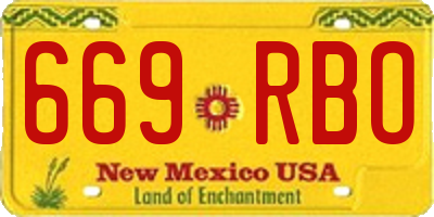 NM license plate 669RBO