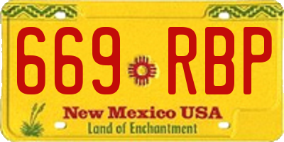 NM license plate 669RBP