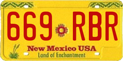 NM license plate 669RBR