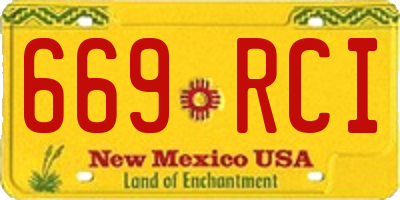 NM license plate 669RCI