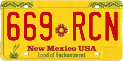 NM license plate 669RCN