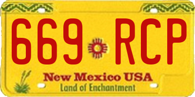 NM license plate 669RCP