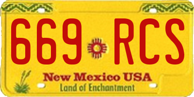 NM license plate 669RCS