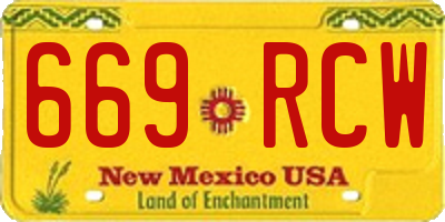 NM license plate 669RCW