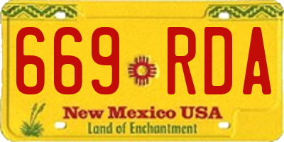 NM license plate 669RDA