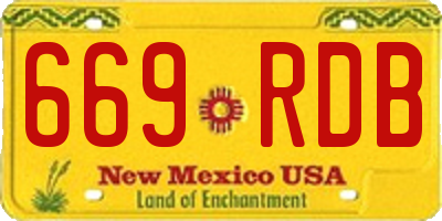 NM license plate 669RDB