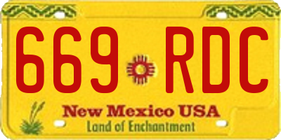 NM license plate 669RDC