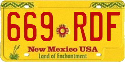 NM license plate 669RDF