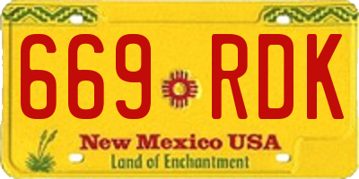 NM license plate 669RDK