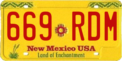 NM license plate 669RDM