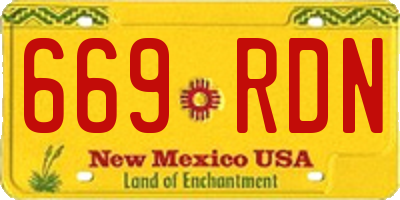 NM license plate 669RDN