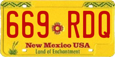 NM license plate 669RDQ