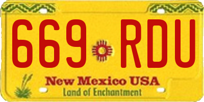 NM license plate 669RDU