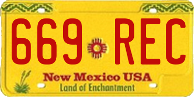 NM license plate 669REC
