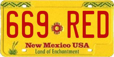 NM license plate 669RED
