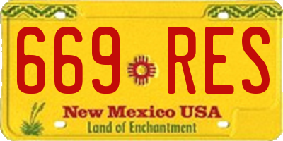 NM license plate 669RES