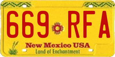 NM license plate 669RFA