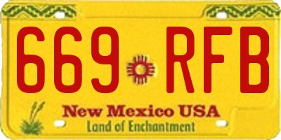 NM license plate 669RFB