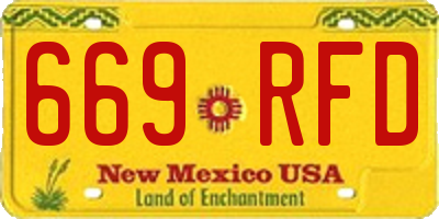 NM license plate 669RFD