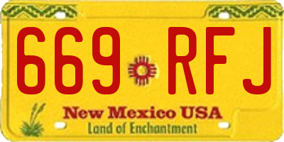 NM license plate 669RFJ