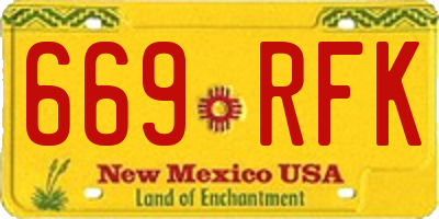 NM license plate 669RFK