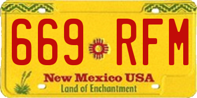 NM license plate 669RFM