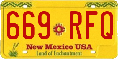 NM license plate 669RFQ