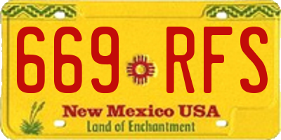 NM license plate 669RFS
