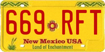 NM license plate 669RFT