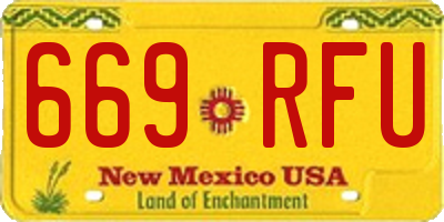 NM license plate 669RFU