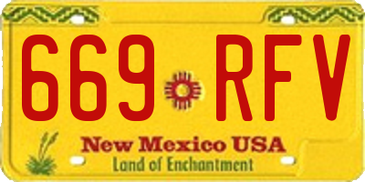 NM license plate 669RFV