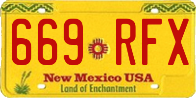 NM license plate 669RFX