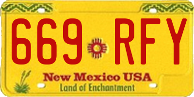 NM license plate 669RFY