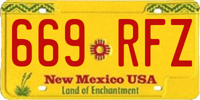 NM license plate 669RFZ