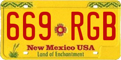 NM license plate 669RGB